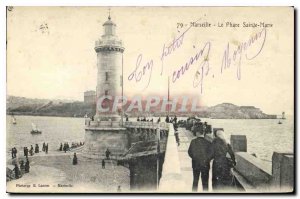 Old Postcard Marseille Lighthouse St. Mary