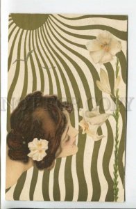 439990 Raphael KIRCHNER Nymph Lily in Sun ART NOUVEAU Femmes Soleil Vintage