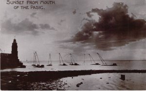 Original Early  Photo Style,Sunset, Mouth of Pasig, Philippines, Old Postcard