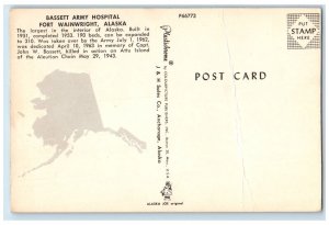 c1950's Bassett Army Hospital Building Cars Fort Wainwright Alaska AK Postcard