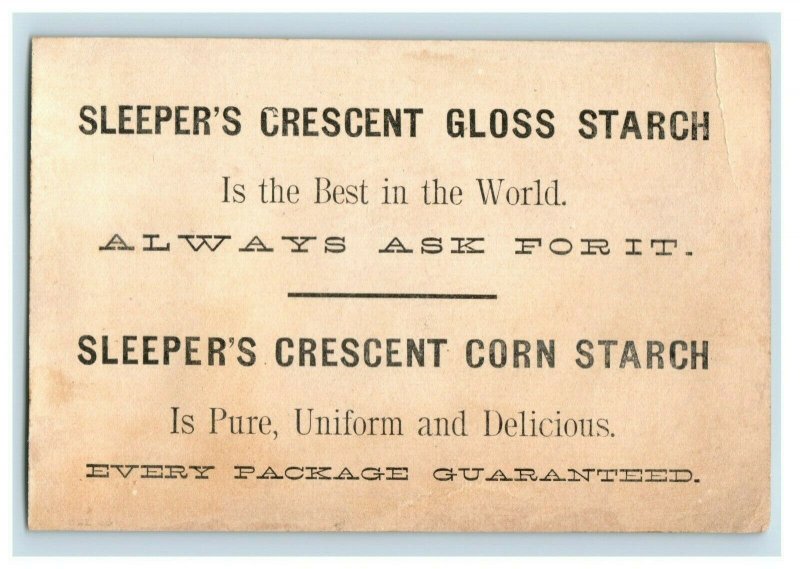 1880s Crescent Corn Starch Tengmalm's Owl Death Bird Moon Canoe Lake P219