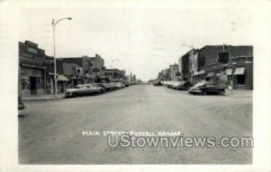 Main Street - Real Photo - Russell, Kansas KS