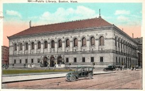 Vintage Postcard 1926 Public Library Building Landmark Boston Massachusetts MA