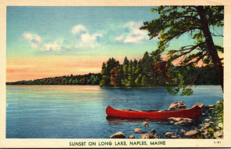 Maine Greetings From Long Lake Naples 1954