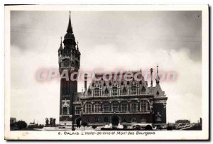 Old Postcard Calais hotel in town and Monument Bourgeois