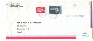 Airmail Cover  St Mondelange, France to Nova Scotia,  Used 1970