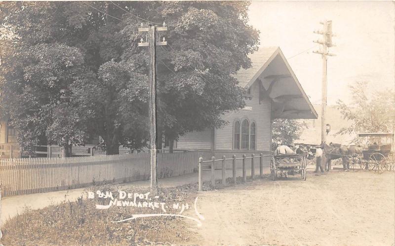 E4/ New Market New Hampshire NH Real Photo RPPC Postcard 07 B&M Railroad Depot 3