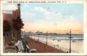 View From Porch of Ambassador Hotel, Atlantic City NJ c1924 Postcard Q59