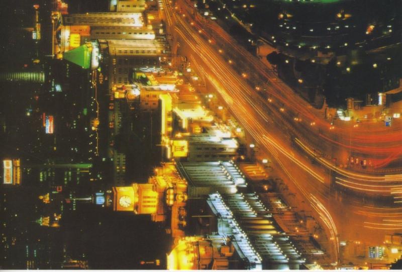 The Bund Shanghai China Cityscape Birdseye Traffic Night Scene Postcard D15