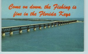 Bahia Hona Overseas highway to the Key West Florida Postcard adverting vintage