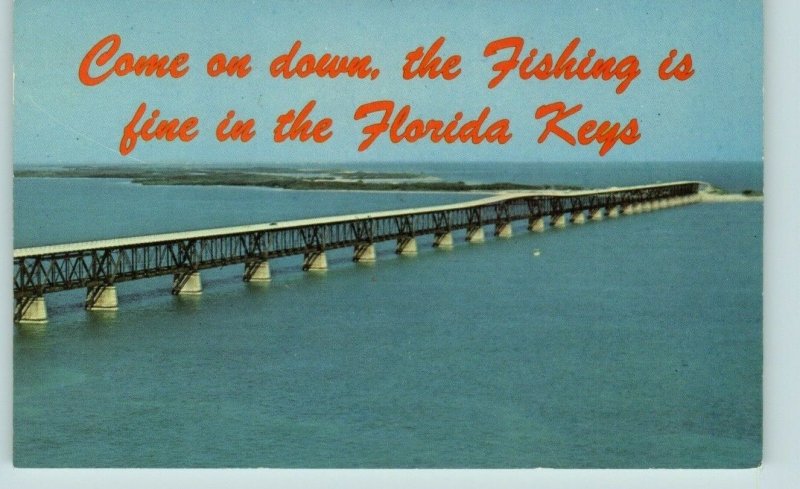 Bahia Hona Overseas highway to the Key West Florida Postcard adverting vintage