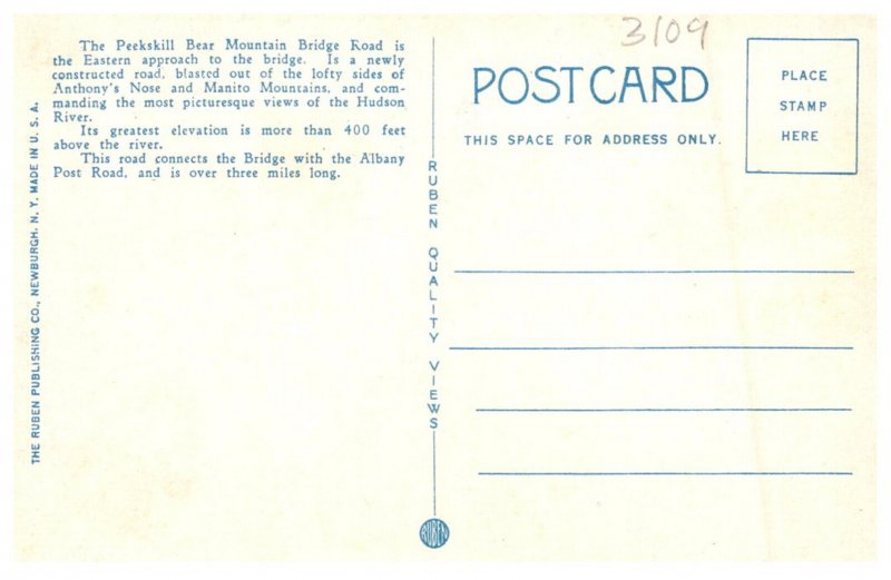 New York Peekskill Bear Montain Bridge Road