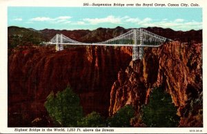 Colorado Canon City Suspension Bridge Over The Royal Gorge