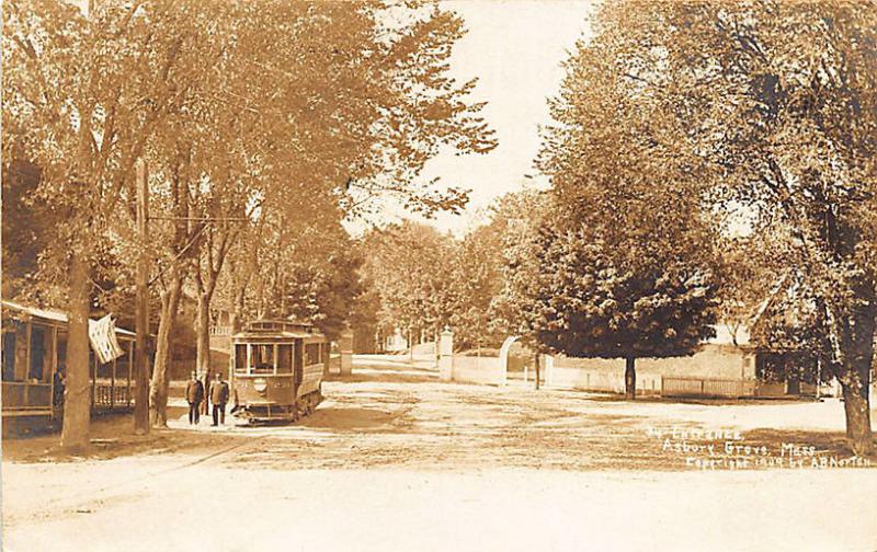 Asbury Grove MA Trolley #231 Waiting Room? Photo By A. B. Norton RPPC Postcard