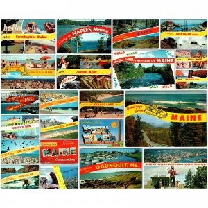 x22 Maine LOT c1960s ME Greetings Ogunquit York Beach Naples Postcard Set A181