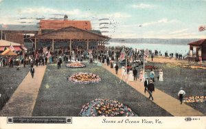 Ocean View Virginia Pavilion and Boardwalk Scenic View Vintage Postcard AA81432