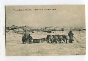 3060056 POLAR Russia types Deers carriage Vintage PC