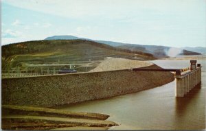 WAC Dam Peace River near Portage Mountain BC British Columbia Postcard H40