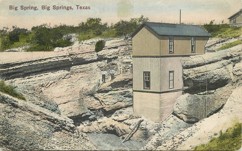 Postcard Texas Big Springs hand colored Big Springs 1907 23-7676