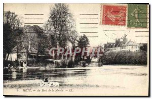 Old Postcard Metz Moselle At Waterfront