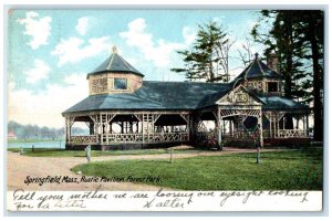 1905 Rustic Pavilion Forest Park Springfield Massachusetts MA Vintage Postcard