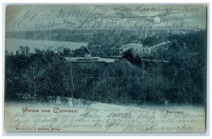 1899 Panoramic View Greetings from Wannsee Berlin Germany Antique Postcard