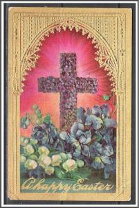 A Happy Easter - Flowers - Cross - Embossed