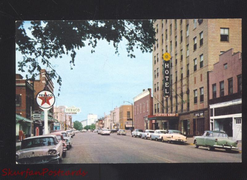 ABILENE KANSAS DOWNTOWN THIRD STREET SCENE 1960's CARS VINTAGE POSTCARD
