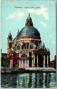 VINTAGE POSTCARD THE ROMAN CATHOLIC SALUTE CHURCH AT VENICE ITALY POSTED 1912