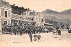 La Bourboule France birds eye view horses buggies train depot antique pc Z23918