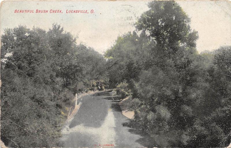 D30/ Lucasville Ohio Postcard 1907 Beautiful Brush Creek View