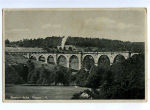 191577 GERMANY PLAUEN train on bridge Vintage postcard