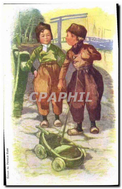 Old Postcard Fantasy Illustrator Child Petrole Hahn Hair Hairdresser Boat