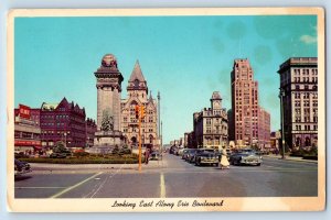 Syracuse New York NY Postcard Looking East Along Erie Boulevard 1977 Vintage