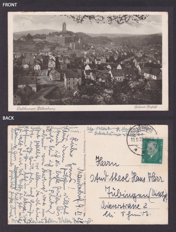 Vintage postcard Dillenburg Castle Wilhelm Tower Hesse Germany