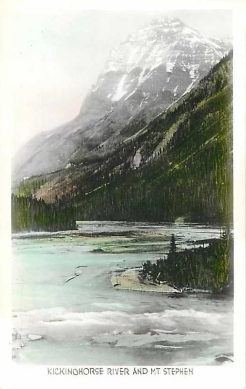 RPPC of Kicking Horse River and Mt. Stephen British Columbia BC