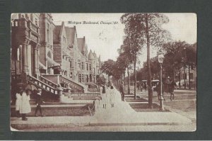 1909 Post Card Chicago IL Michigan Blvd Over 100 Years Ago