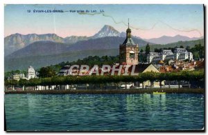 Old Postcard Evian Les Bains Vue Prize Du Lac