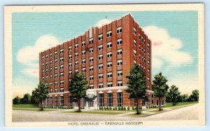 GREENVILLE, Mississippi MS ~ Roadside HOTEL GREENVILLE 1940s Linen Postcard