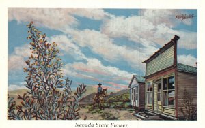 Vintage Postcard 1920's State Flower Sagebrush Emblem Of The State Nevada NE