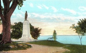 C.1920's Champlain Statue on Lake Champlain, Plattsburg, N.Y. Postcard P127