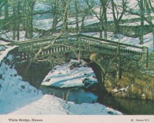 White Bridge Hawes Snow Christmas Hampshire Photo Postcard
