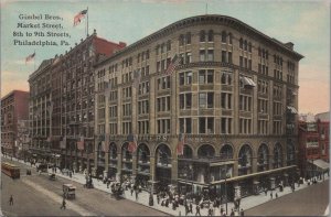 Postcard Gimbel Bros Market Street Philadelphia PA 1912