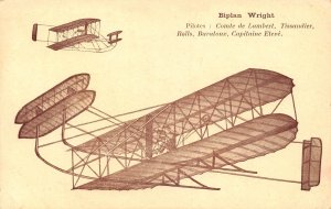 Aviation Aircraft Biplane Wright Pilotes Comte de Lambert postcard B945