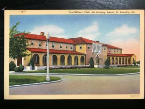 Vintage Postcard 1938 Officer's Club Infantry School Fort Benning Georgia (GA)