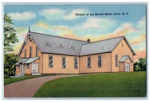 c1950's Church of the Sacred Heart Cairo New York NY Vintage Postcard