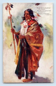 Hiawatha From His Forehead Raphael Tuck Native American 1360 UNP DB Postcard N10