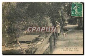 Old Postcard Champigny The banks of the Marne