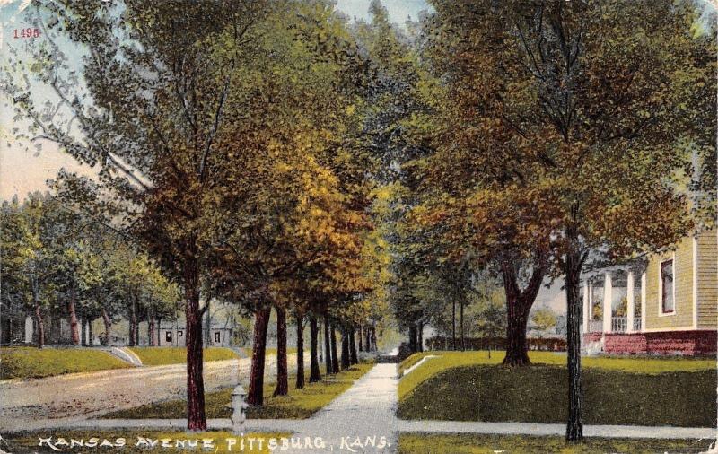 Pittsburg Kansas Ave~American-Style Home~Dirt Rd~Early Autumn~Fire Hydrant 1911 