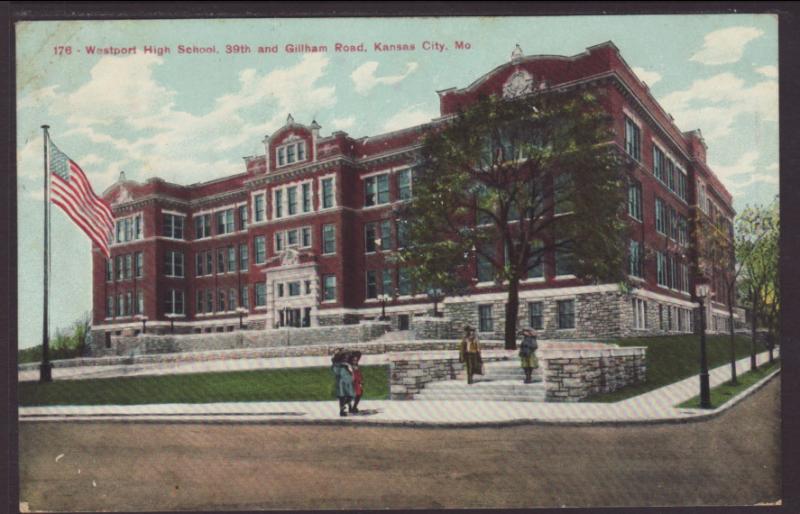 Westport High School,Kansas City,MO Postcard